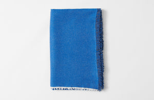 Cobalt and Charcoal Cashmere Throw
