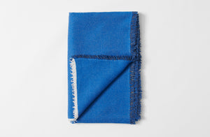 Cobalt and Charcoal Cashmere Throw