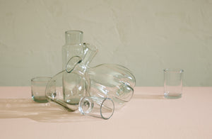 oaxafornia glassware and il buco italian carafes as a simple still life