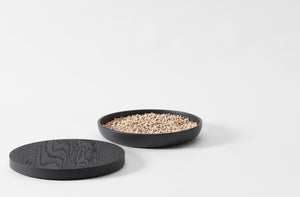 Vincent Van Duysen Black Shallow Container with Black Oak Lid