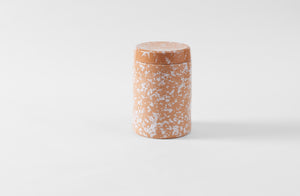 White on Terracotta Splatterware Large Canister