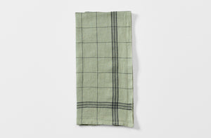 Bistrot kitchen towel in sage folded.