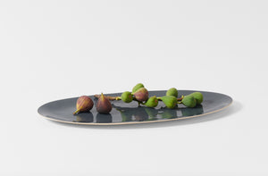 Brickett davda navy oval platter with figs