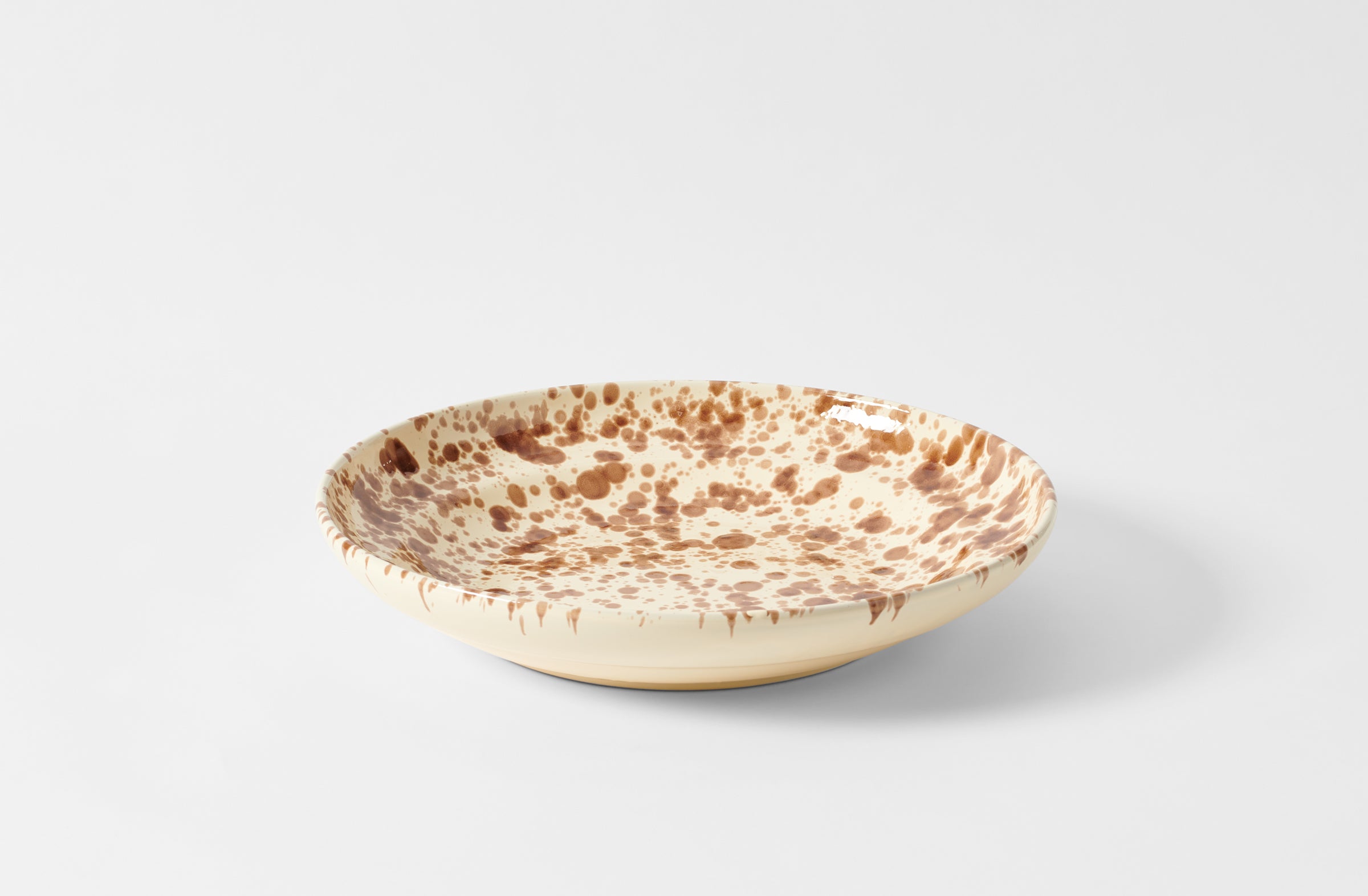 Brown on Cream Splatterware 17 Inch Platter