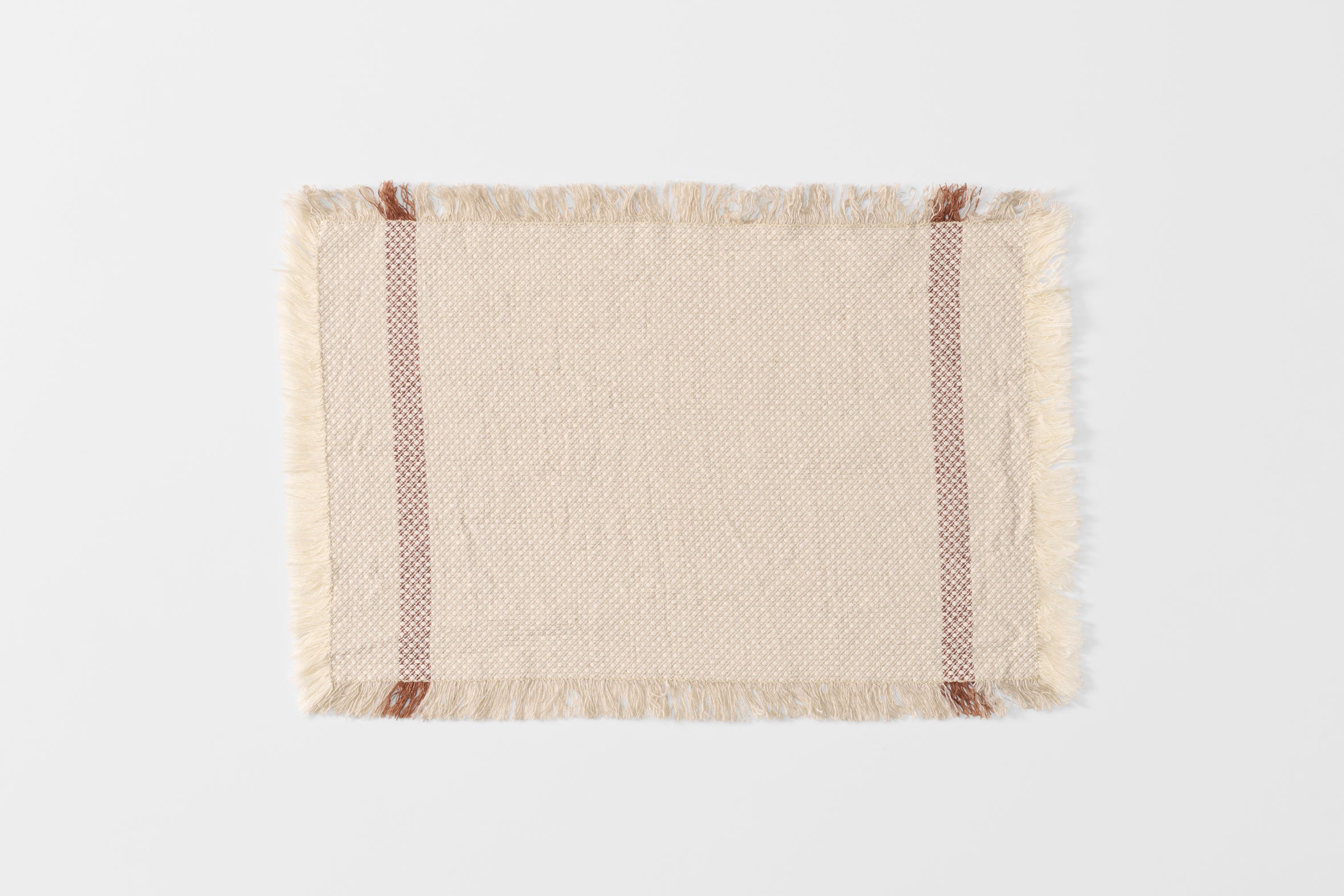 Brown Stripe Fringed Placemat