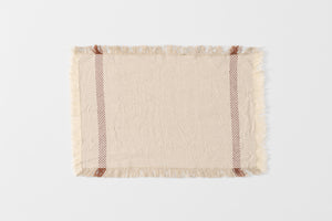 Brown Stripe Fringed Placemat