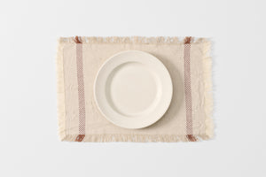 Brown Stripe Fringed Placemat