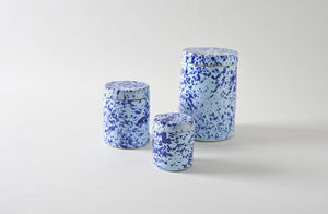 Blue on Blue Splatterware Canisters