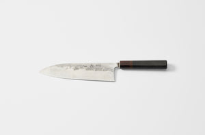Carter Cutlery fukugozai gyuto knife with ironwood micarta handle.