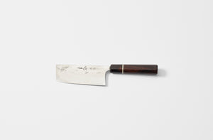 Carter Cutlery fukugozai nakiri knife with desert ironwood handle.