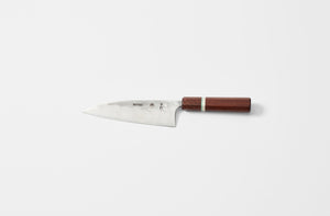 Carter Cutlery muteki funayuki knife with ipe leopardwood handle.
