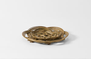 Large and small celtic knot baskets nested.