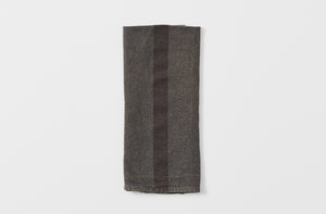Charcoal stripe linen kitchen towel