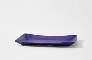 Side view of Christiane Perrochon large blue violet tray