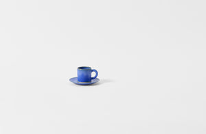 Christiane Perrochon bright blue espresso cup with saucer.