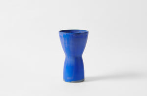Christiane Perrochon bright blue large hourglass vase