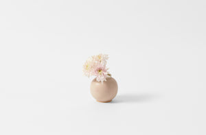 Christiane Perrochon pale pink petite boule with pale pink mums.