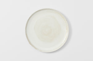 Christiane Perrochon powder white beige large round platter overhead.