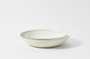 Christiane Perrochon white beige large low serving bowl nested.