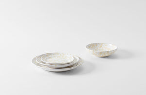 Cream on White Splatterware Dinnerware