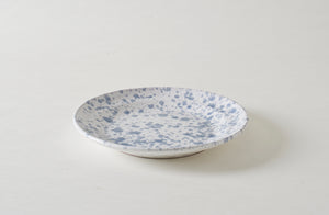 Grey on White Splatterware Dinner Plate