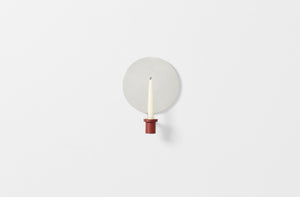 David Chipperfield Oxide Red Mirror Candle Sconce