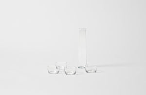 Deborah Ehrlich simple crystal sake set.