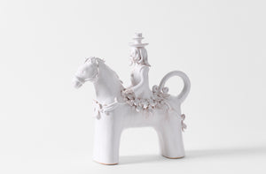 One Equestre large ceramic candle holder without candle.