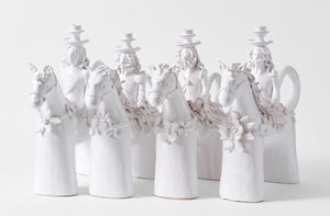 Equestre large ceramic candle holders.