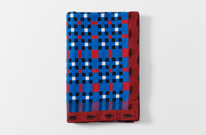 Gregory Parkinson electric berry azul classic check pattern blanket folded 
