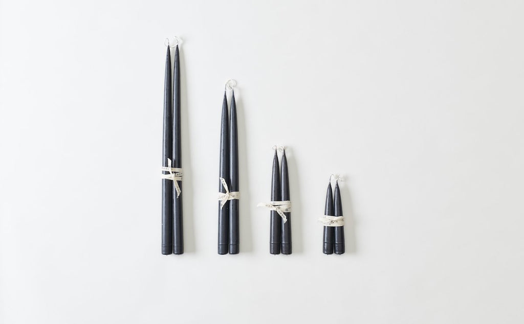 Hand Dipped Black Taper Candles
