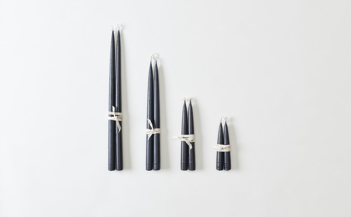Hand Dipped Black Taper Candles