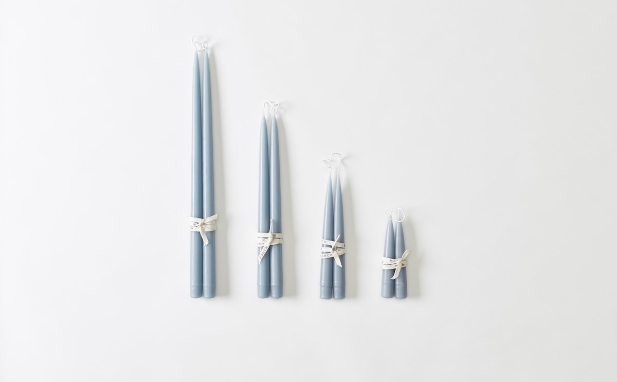 Hand Dipped Pewter Taper Candles