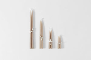 Hand Dipped Taupe Taper Candles