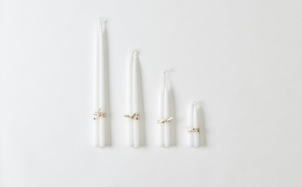 Hand Dipped White Taper Candles