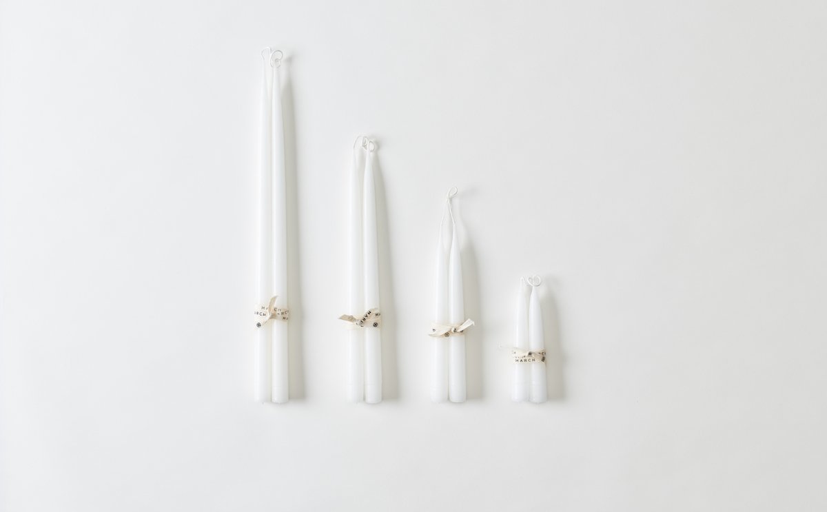 Hand Dipped White Taper Candles