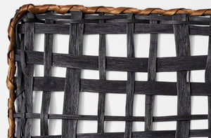 Jonathan Kline large black rectangle open grid tray detail.