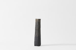 Jonathan Kline narrow woven graphite sculpture.