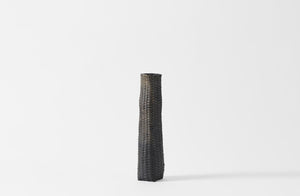 Jonathan Kline narrow woven black grey sculpture.