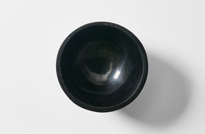 Blue slip and black urushi Karen Swami bowl overhead detail.