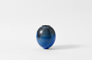 Karen Swami cobalt smoke fired large vessel.