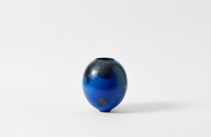 Karen Swami cobalt smoke fired large vessel.