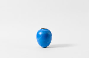 Karen Swami small cobalt smoke fired vessel.