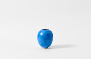 Karen Swami small cobalt smoke fired vessel.