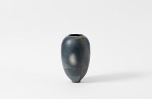 Karen Swami large smoke fired vessel with gold kintsugi.