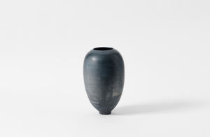 Karen Swami large smoke fired vessel with gold kintsugi.