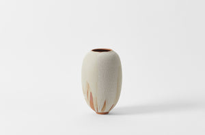 Karen Swami White and Cream Galuchat on Red Stoneware Large Vessel
