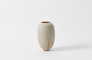 Karen Swami White and Cream Galuchat on Red Stoneware Large Vessel