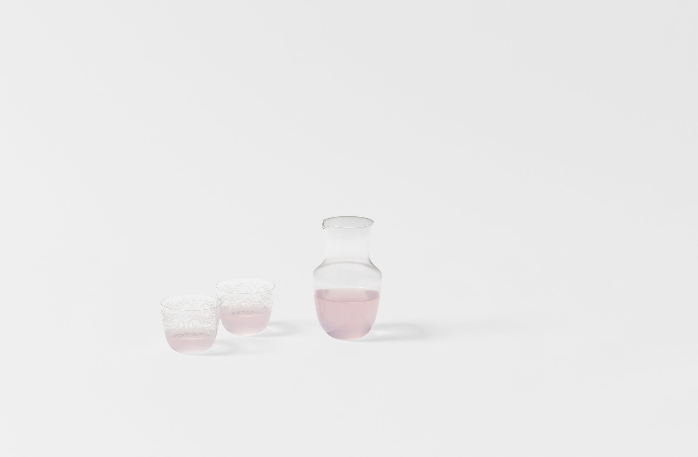 Lobmeyr alpha clear petite pitcher with viennese lace clear alpha liqueur glass