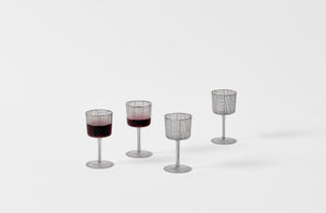 Four Josef Hoffman wine glasses by Lobmeyr.